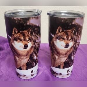 2 NEW - Wildlife Printed Double Wall Stainless Steel Tumbler Assorted, 30 oz